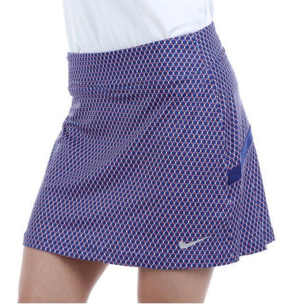 Nike Golf Zonal Cooling Geometric Performance Skort Size Small Red white blue